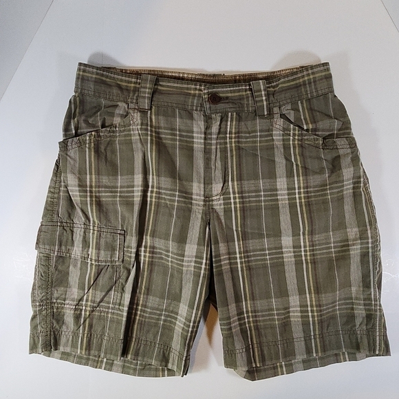 Marmot Other - MARMOT Cargo Shorts Mens 34 Green Casual Outdoors Hiking Pockets Cotton Plaid